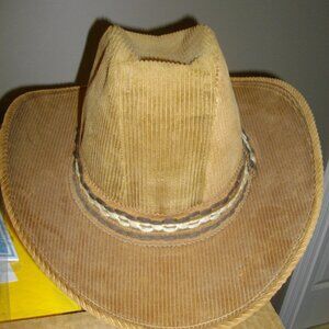 Men's Dorman Pacific brown corduroy western hat. Med. 7-7-1/8. New.